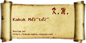 Kakuk Máté névjegykártya